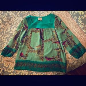 Romantic Anthropologie blouse with birds!